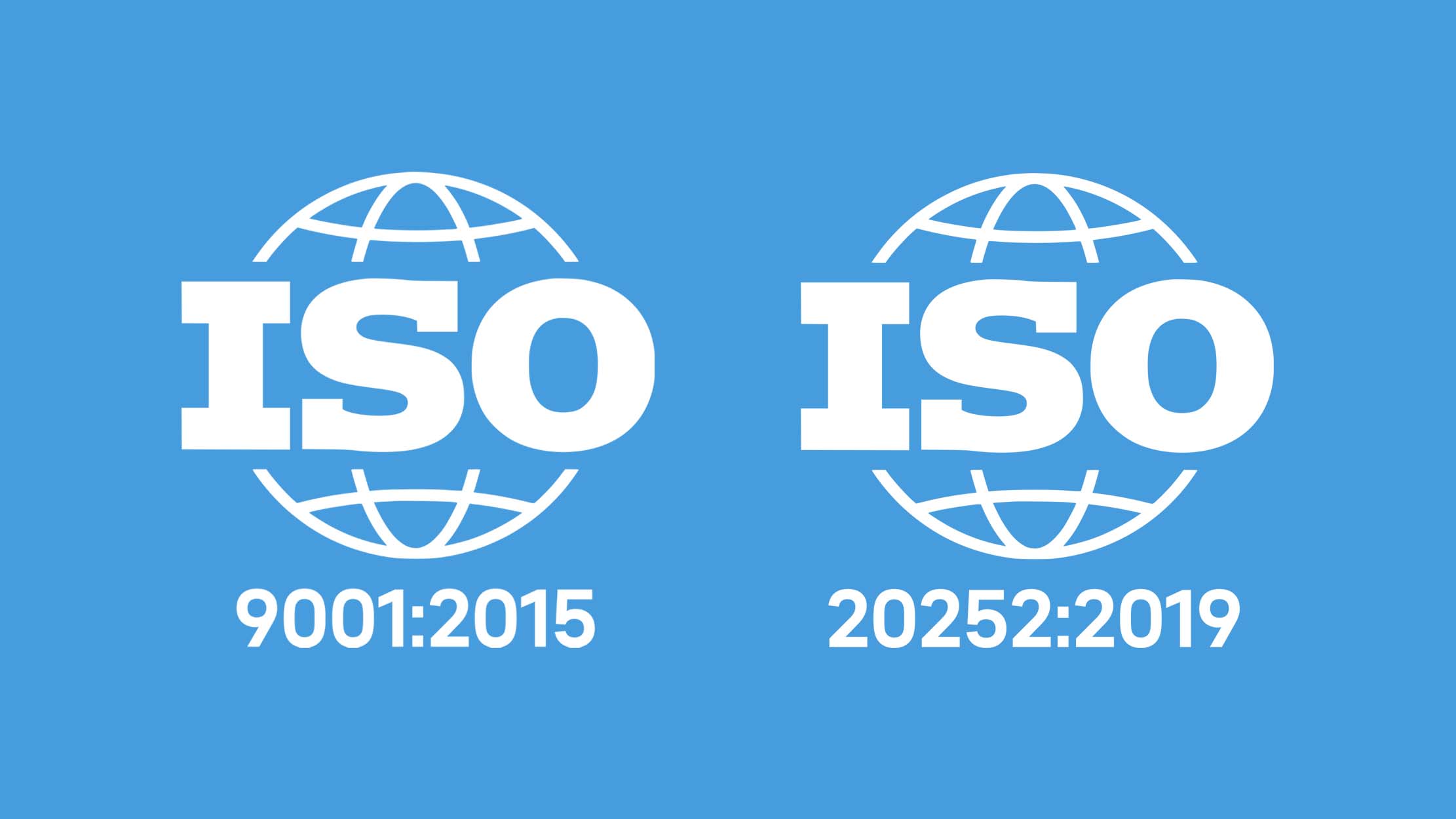 ISO Logos 9001:2015 and 20252:2019